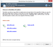 Showing the File Splitter and Joiner module in WinUtilities Professional Edition